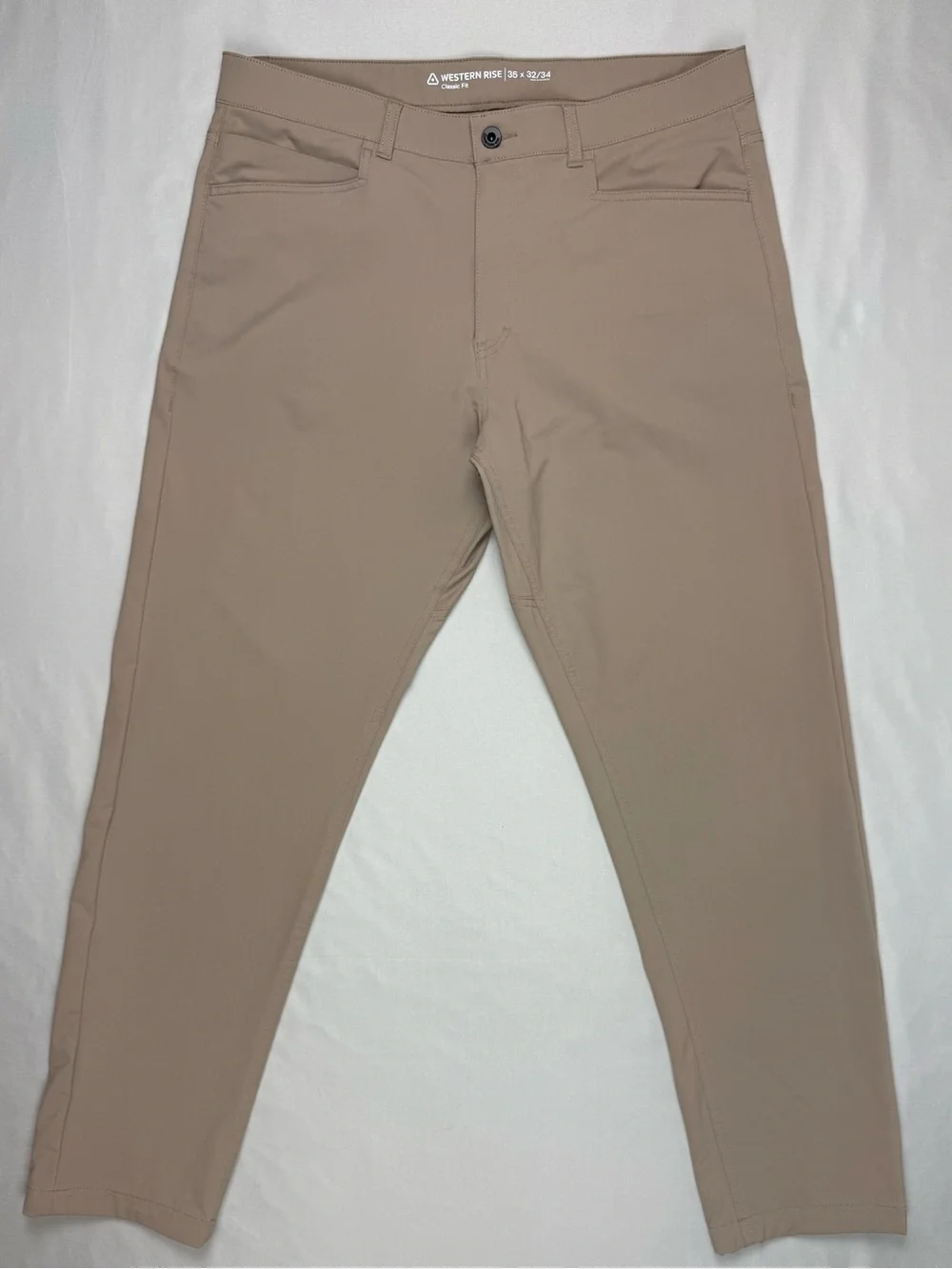 Western Rise Mens Evolution Pants 35 x 32 Classic Fit Khaki/Tan Performance B9 - Picture 1 of 9